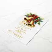 Kerstfeest van Bells Folie Uitnodiging (Gedraaid)