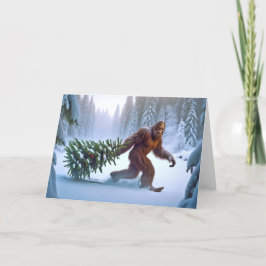 KERSTFEEST VAN BIGFOOT - VERSIERDE BOOM FEESTDAGEN KAART