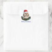 Kerstfeest van de dieren vierkante sticker (Tas)