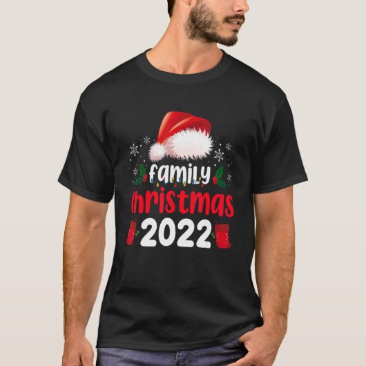 Kerstfeest van de familie 2022 met het pyjama-team t-shirt (Voorkant)