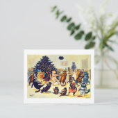 Kerstfeest van de katten, Louis Wain Feestdagenkaart (Staand voorkant)