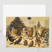 Kerstfeest van de katten van Louis Wain - Uitnodig (Voorkant / Achterkant)