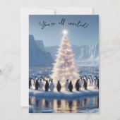 Kerstfeest van de Pinguïns Kaart (Voorkant)