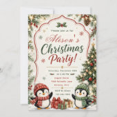 Kerstfeest van de pinguïns kaart (Voorkant)