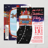 kerstfeest van de rendierpartij Cadeaus Snowy Aankondigingskaart (Voorkant / Achterkant)