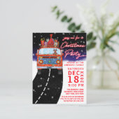 kerstfeest van de rendierpartij Cadeaus Snowy Aankondigingskaart (Staand voorkant)