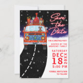 kerstfeest van de rendierpartij Cadeaus Snowy Save The Date (Voorkant)