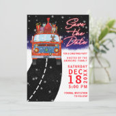 kerstfeest van de rendierpartij Cadeaus Snowy Save The Date (Staand voorkant)