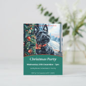 Kerstfeest van de Schotse Terriers Uitnodiging Briefkaart (Staand voorkant)