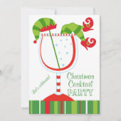 kerstfeest van Elf Cocktail Kaart (Voorkant)