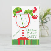 kerstfeest van Elf Cocktail Kaart (Staand voorkant)