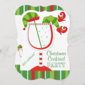 kerstfeest van Elf Cocktail Kaart (Voorkant / Achterkant)