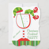 kerstfeest van Elf Cocktail Kaart (Voorkant)