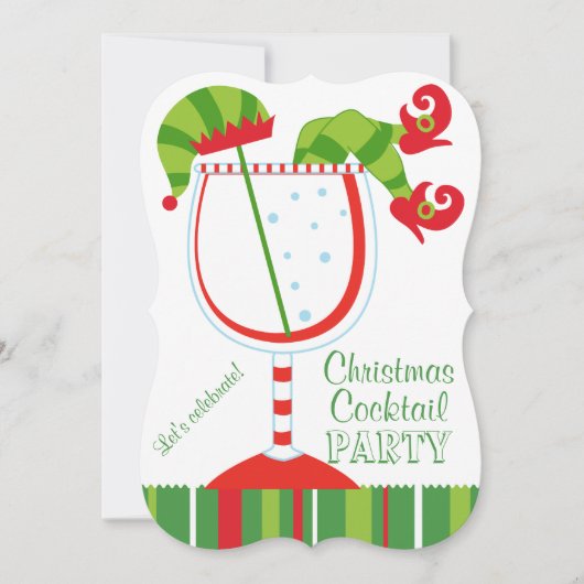 kerstfeest van Elf Cocktail Kaart (Voorkant)