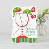 kerstfeest van Elf Cocktail Kaart (Staand voorkant)