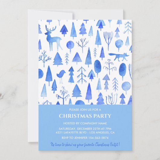 Kerstfeest van het Bedrijf Mooie Aquarel Kaart (Voorkant)