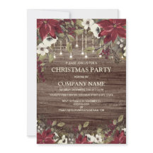Kerstfeest van het bedrijf Rustic Wood Rode Poinse