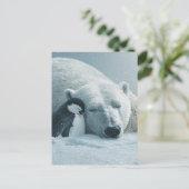 Kerstfeest van ijsbeer en pinguïn feestdagenkaart (Staand voorkant)