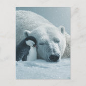 Kerstfeest van ijsbeer en pinguïn feestdagenkaart (Voorkant)