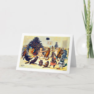 Kerstfeest van katten, Louis Wain Feestdagen Kaart