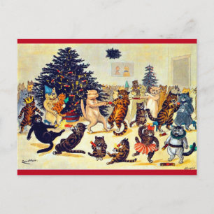 Kerstfeest van katten, Louis Wain Feestdagenkaart