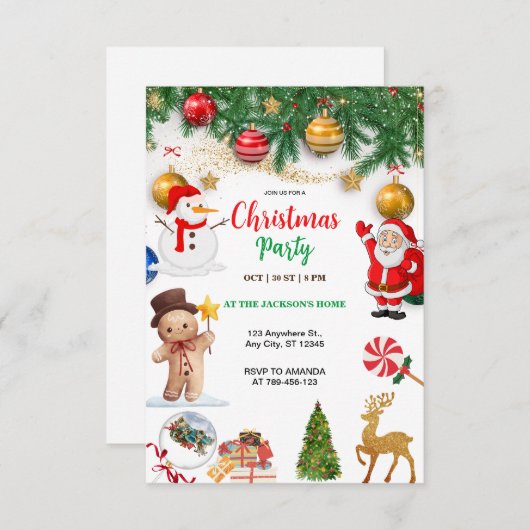 Kerstfeest van Kerstman Kaart (Voorkant / Achterkant)