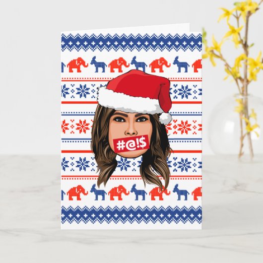 KERSTFEEST VAN MELANIA TRUMP KAART (Gele Bloem)