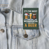 Kerstfeest van Santa Beer Drink familiekado's Button (Insitu)