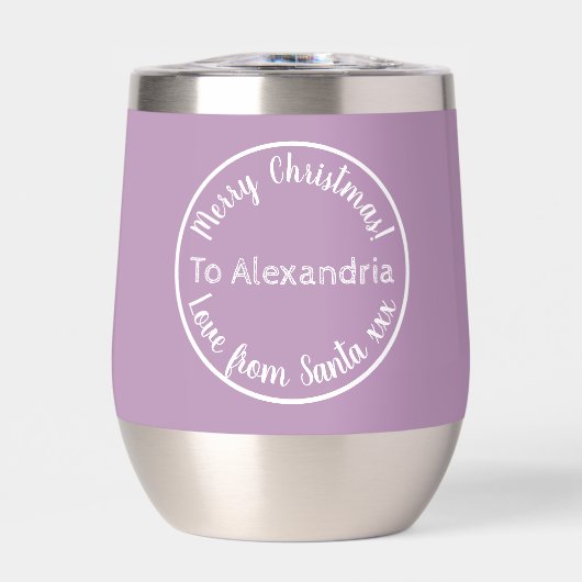Kerstfeest van Santa Gepersonaliseerde Paarse Lila (Voorkant)