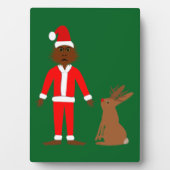 Kerstfeest van Santa Sasquatch en Jackalope Fotoplaat (voorkant)