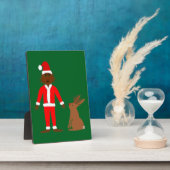 Kerstfeest van Santa Sasquatch en Jackalope Fotoplaat (Zijkant)