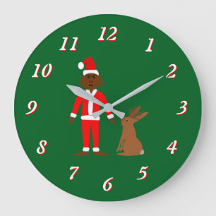 Kerstfeest van Santa Sasquatch en Jackalope Grote Klok