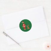 Kerstfeest van Santa Sasquatch en Jackalope Ronde Sticker (Envelop)