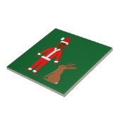 Kerstfeest van Santa Sasquatch en Jackalope Tegeltje (Zijkant)