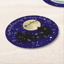 Kerstfeest van Santa Sighting Ronde Kartonnen Onderzetter