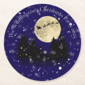 Kerstfeest van Santa Sighting Ronde Kartonnen Onderzetter (Voorkant)