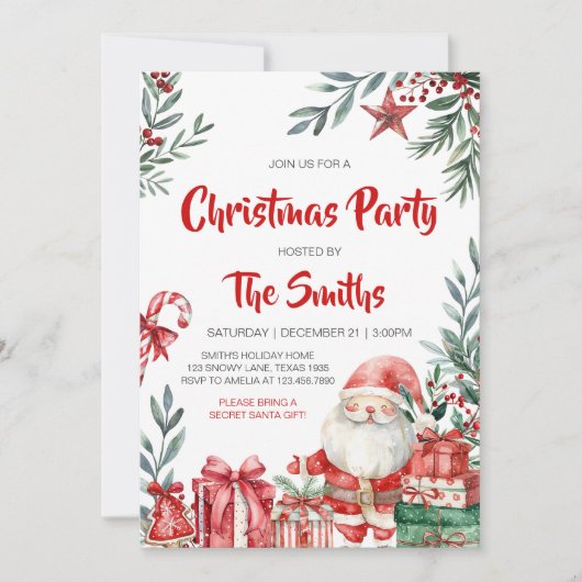 Kerstfeest van Santa Winter Kaart (Voorkant)