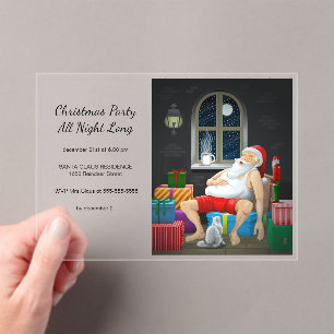 Kerstfeest van Sinterklaas de hele nacht door Acryl Uitnodigingen