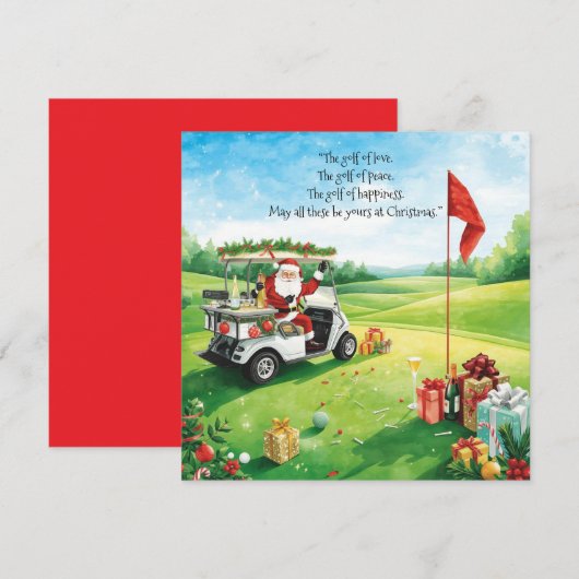 Kerstfeest van Sinterklaas op de golfbaan Feestdagenkaart (Voorkant / Achterkant)