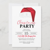 Kerstfeest Verjaardag Kerstmis Diner Santa Hoed Kaart (Voorkant)