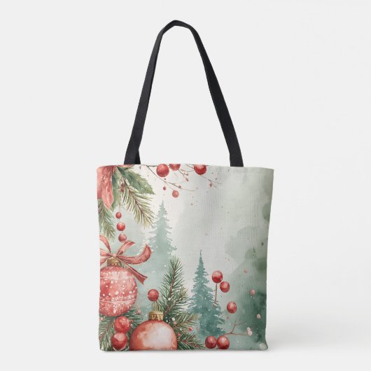 Kerstfeest Vibe Waterverf Tas (Achterkant)
