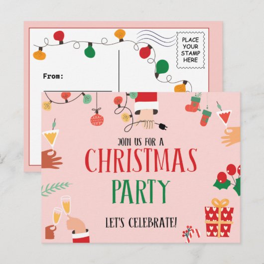 Kerstfeest vieren briefkaart (Voorkant / Achterkant)