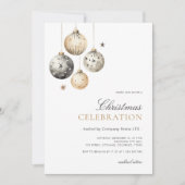 Kerstfeest Viering Bedrijfsfeest Goud Kaart (Voorkant)