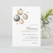 Kerstfeest Viering Bedrijfsfeest Goud Kaart (Staand voorkant)