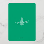 Kerstfeest viering groen folie uitnodiging (Achterkant)