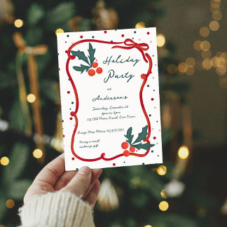 Kerstfeest viering vintage retro golvende rand ker kaart