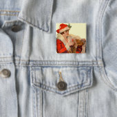 kerstfeest vierkante button 5,1 cm (In situ)
