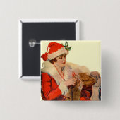 kerstfeest vierkante button 5,1 cm (Voorkant /achterkant)