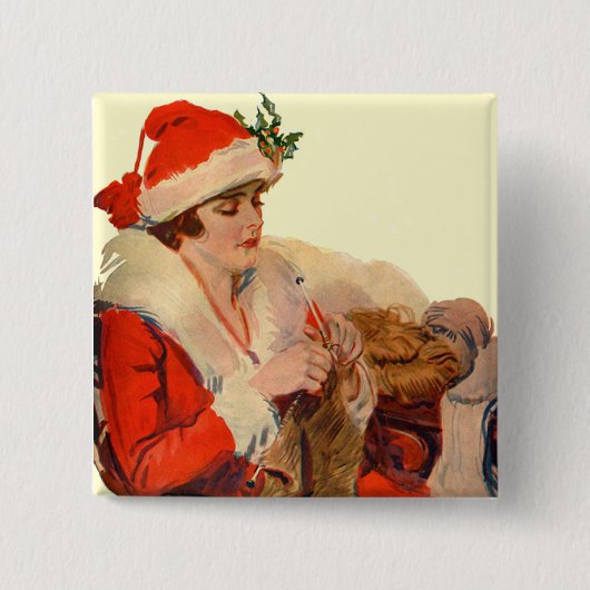 kerstfeest vierkante button 5,1 cm (Voorkant)