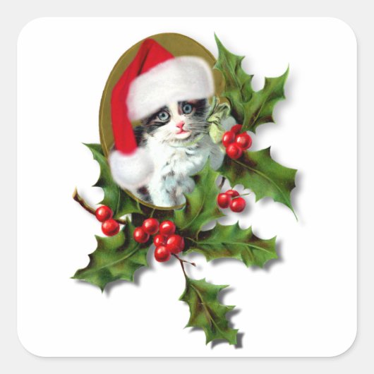 kerstfeest vierkante sticker (Voorkant)